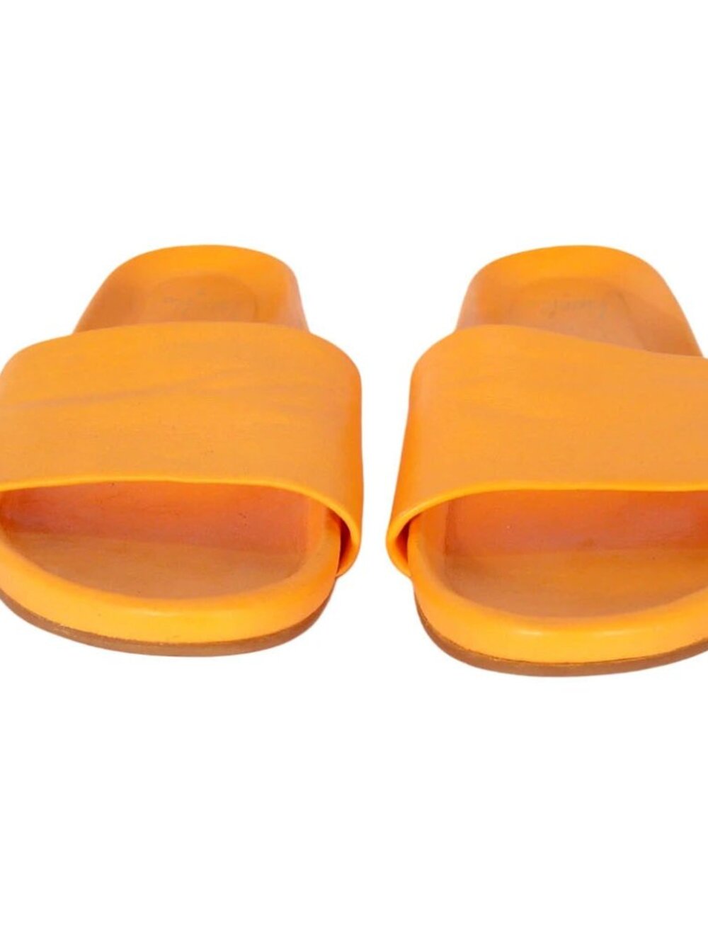 BEEK Gallito $280 Papaya Orange Leather Slide Sandals 9 - Made in MEXICO - Picture 7 of 9